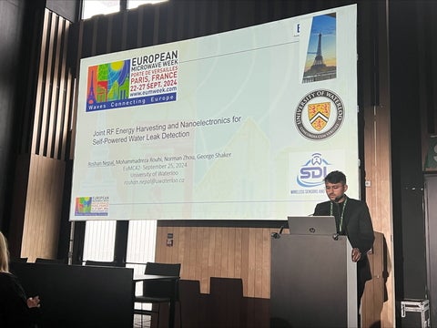 Roshan Nepal, Ppresents his paper at European Microwave Week 